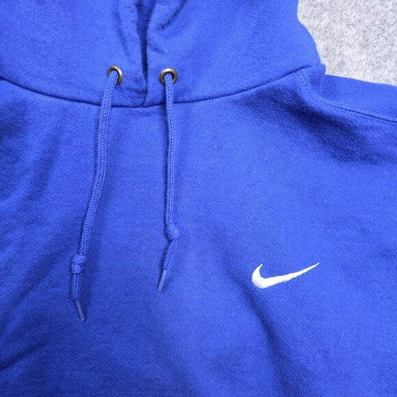 VINTAGE Nike Sweatshirt Mens Large Blue Swoosh Pullover Hoodie Made USA 90s - Picture 3 of 8